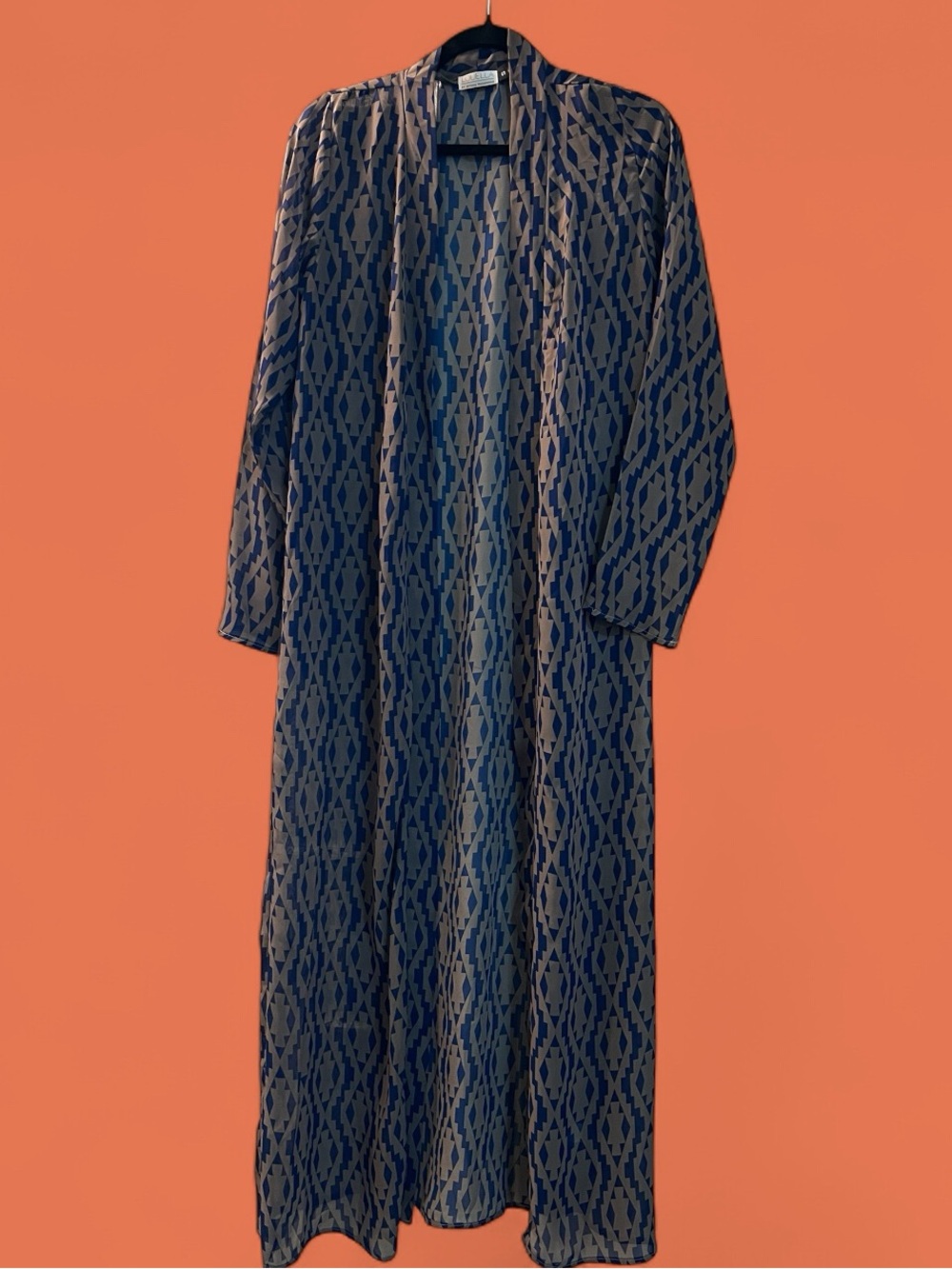 Blue Ikat Caftan Kimono / Made in LA /
Louella by Ibtihaj Muhammad / Boho - Picture 2 of 4